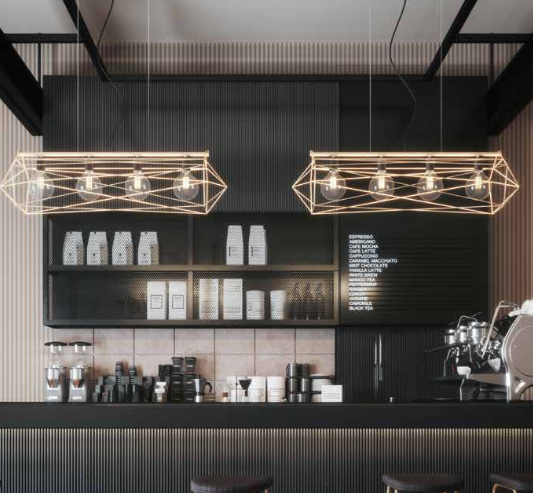 Sospensione dal design geometrico metallo bianco o nero-oro 4XE27 non incl. ABRAXAS Sospensione dal design geometrico metallo bianco o nero-oro 4XE27 non incl. ABRAXAS